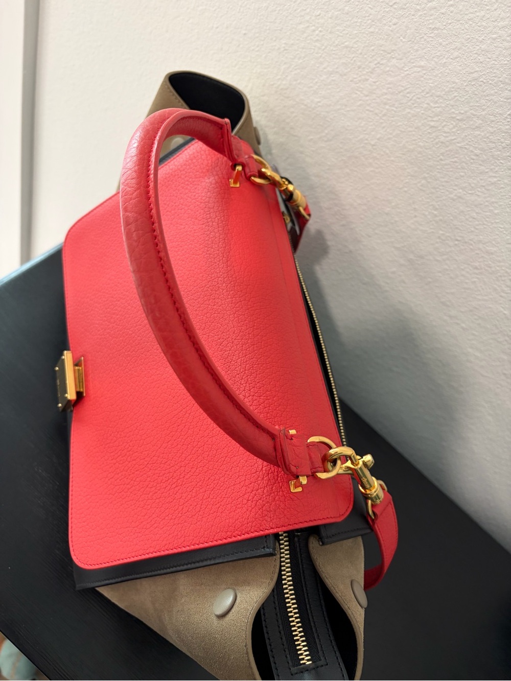 Celine Tricolor Trapeze Bag Leather - Picture 6 of 13